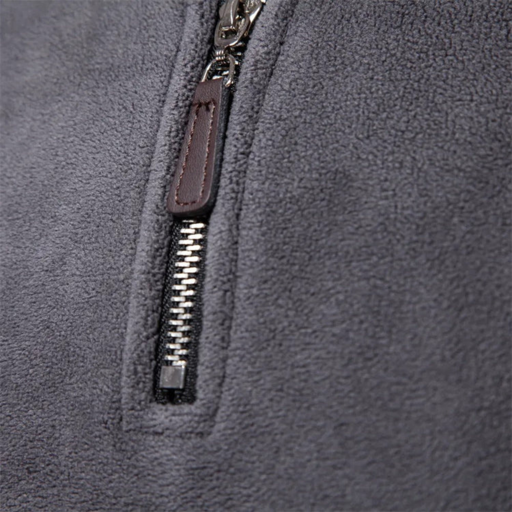 Heren Sweater Halve Rits Losse Fit Opstaande Kraag