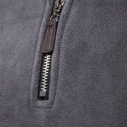 Heren Sweater Halve Rits Losse Fit Opstaande Kraag