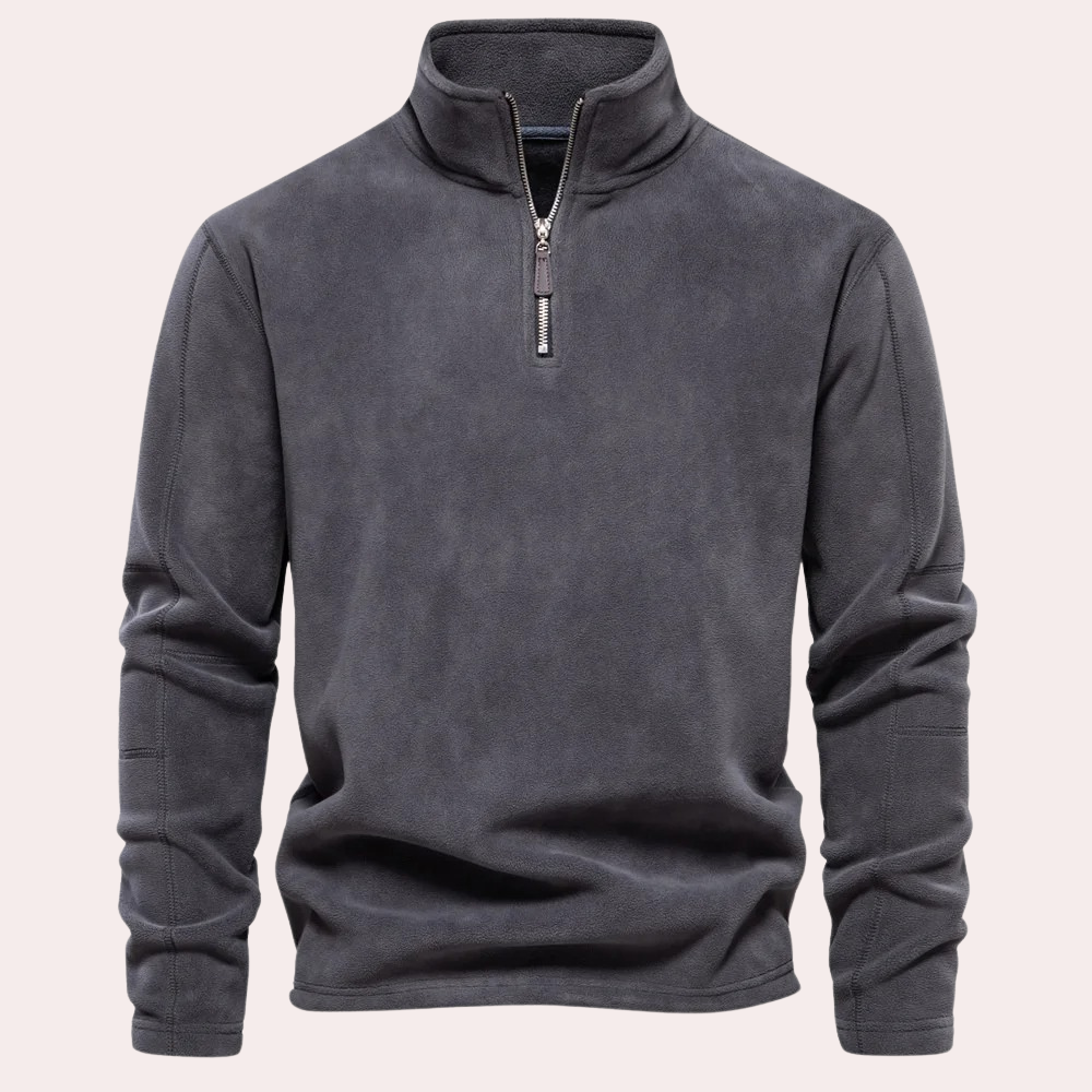 Heren Sweater Halve Rits Losse Fit Opstaande Kraag