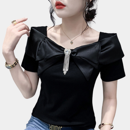 Dames Blouse Satijn Elegante Vrouwelijke Top