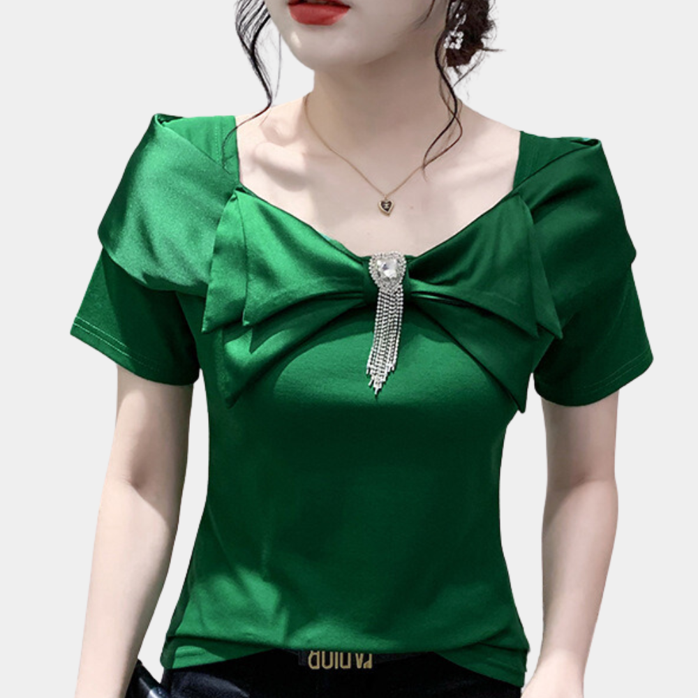 Dames Blouse Satijn Elegante Vrouwelijke Top - StudioMarella