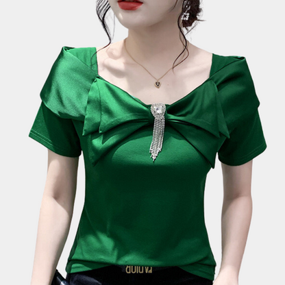 Dames Blouse Satijn Elegante Vrouwelijke Top - StudioMarella