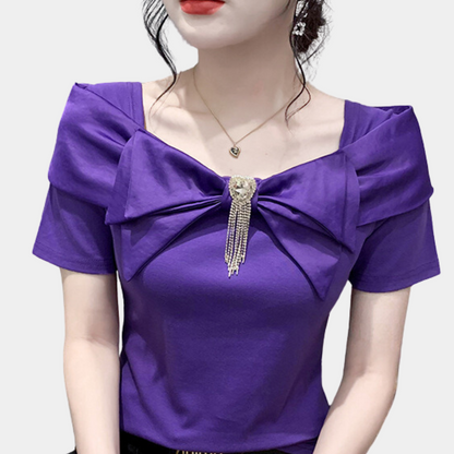 Dames Blouse Satijn Elegante Vrouwelijke Top