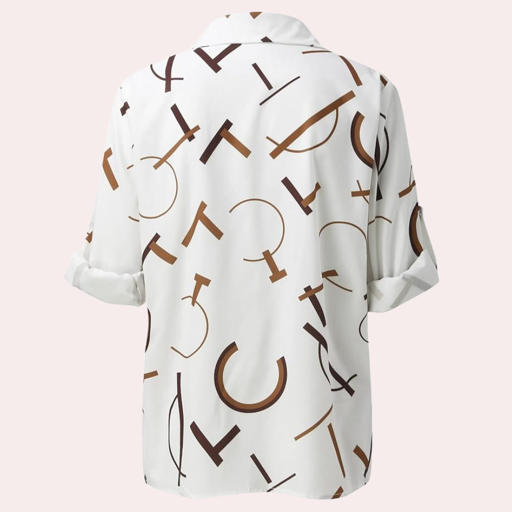 Dames Blouse Korte Mouwen met Leuke Grafische Print