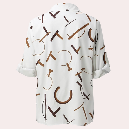 Dames Blouse Korte Mouwen met Leuke Grafische Print