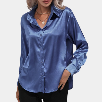 Dames Blouse Satijnen Elegante Stijl voor Vrouw