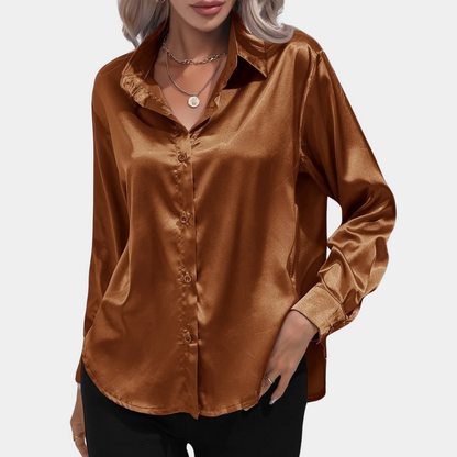 Dames Blouse Satijnen Elegante Stijl voor Vrouw