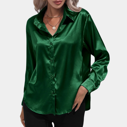 Dames Blouse Satijnen Elegante Stijl voor Vrouw