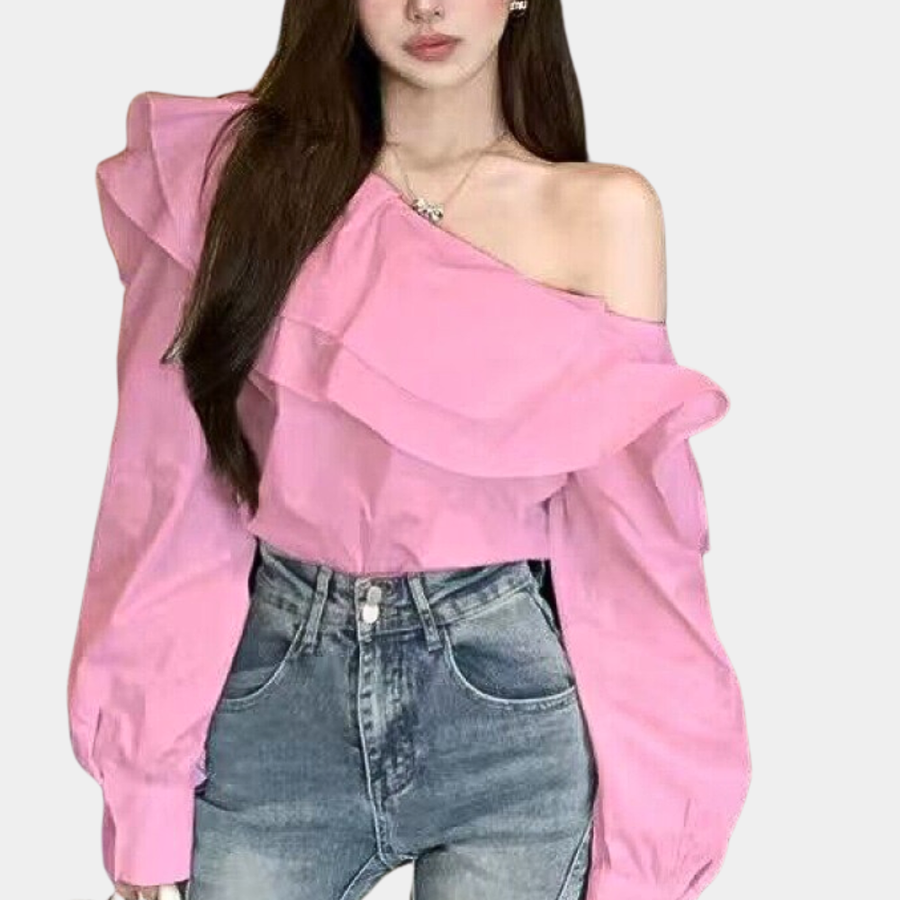 Dames Blouse Elegante One-Shoulder Stijl voor Vrouw - StudioMarella