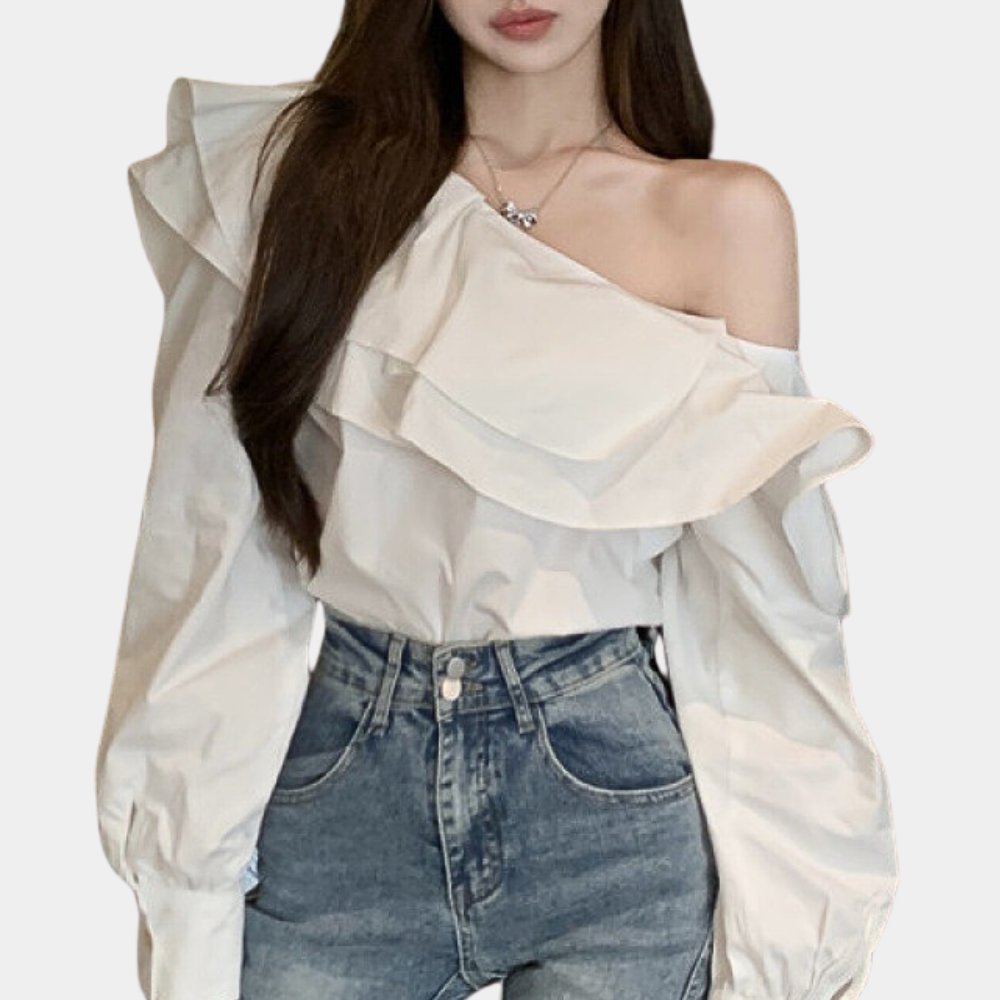 Dames Blouse Elegante One-Shoulder Stijl voor Vrouw