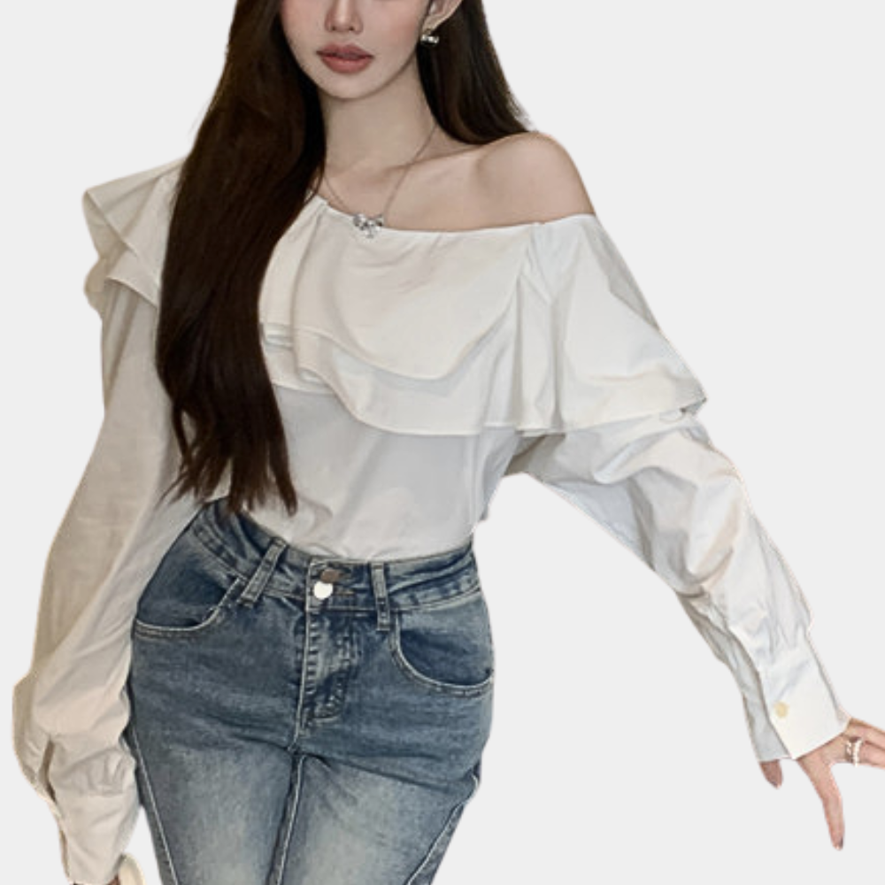 Dames Blouse Elegante One-Shoulder Stijl voor Vrouw