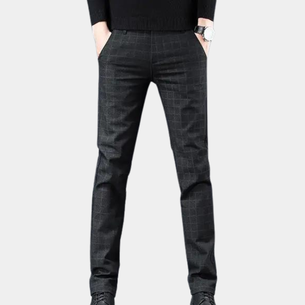 Heren Broek Zwart Slim Fit Modern Stijl - StudioMarella