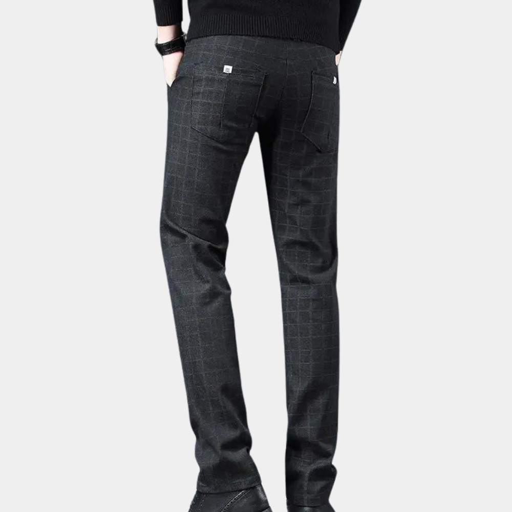 Heren Broek Zwart Slim Fit Modern Stijl