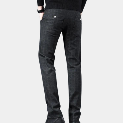 Heren Broek Zwart Slim Fit Modern Stijl