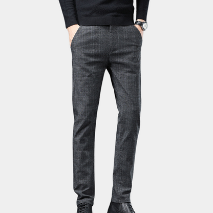 Heren Broek Zwart Slim Fit Modern Stijl