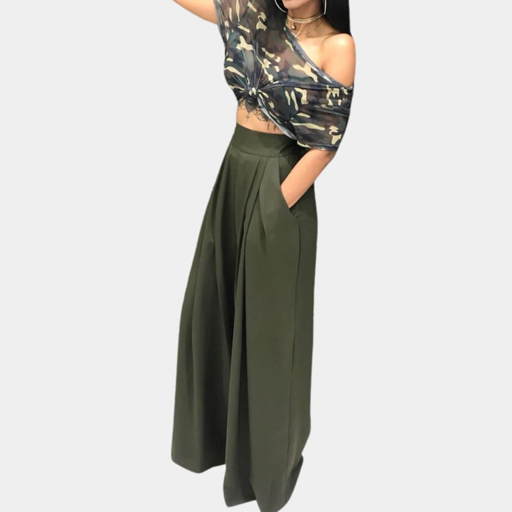 Dames Lange Palazzo Broek Zomerse Stijl Elegante Witte Broek