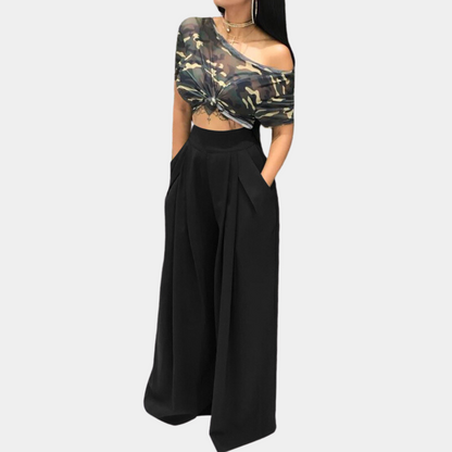 Dames Lange Palazzo Broek Zomerse Stijl Elegante Witte Broek