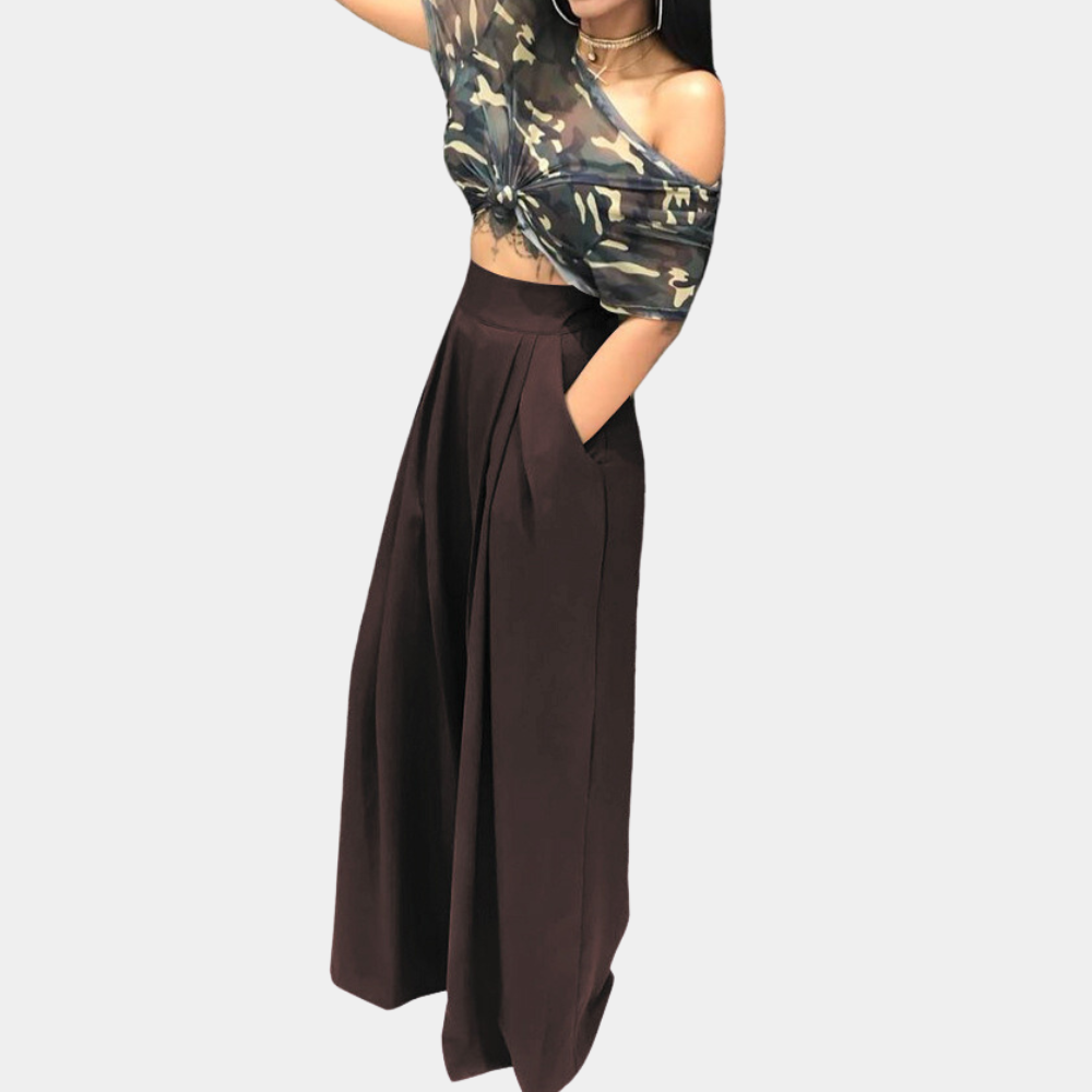 Dames Lange Palazzo Broek Zomerse Stijl Elegante Witte Broek