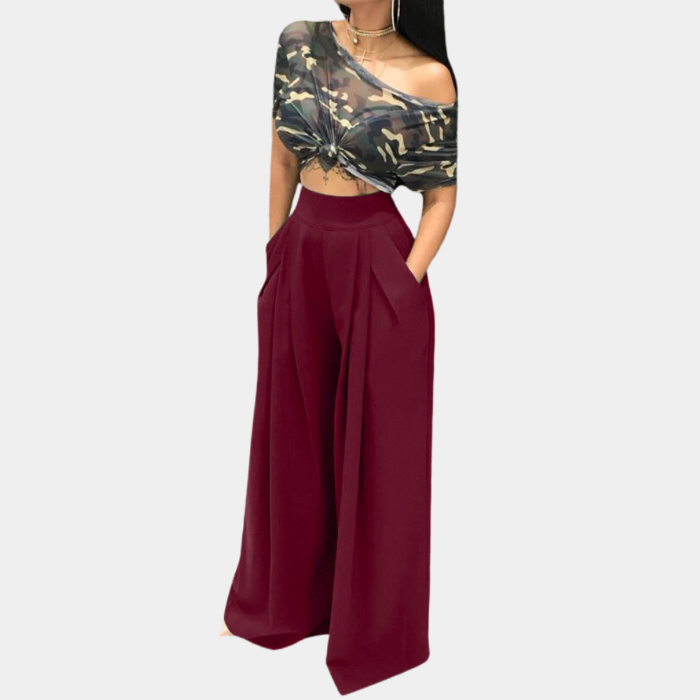 Dames Lange Palazzo Broek Zomerse Stijl Elegante Witte Broek - StudioMarella