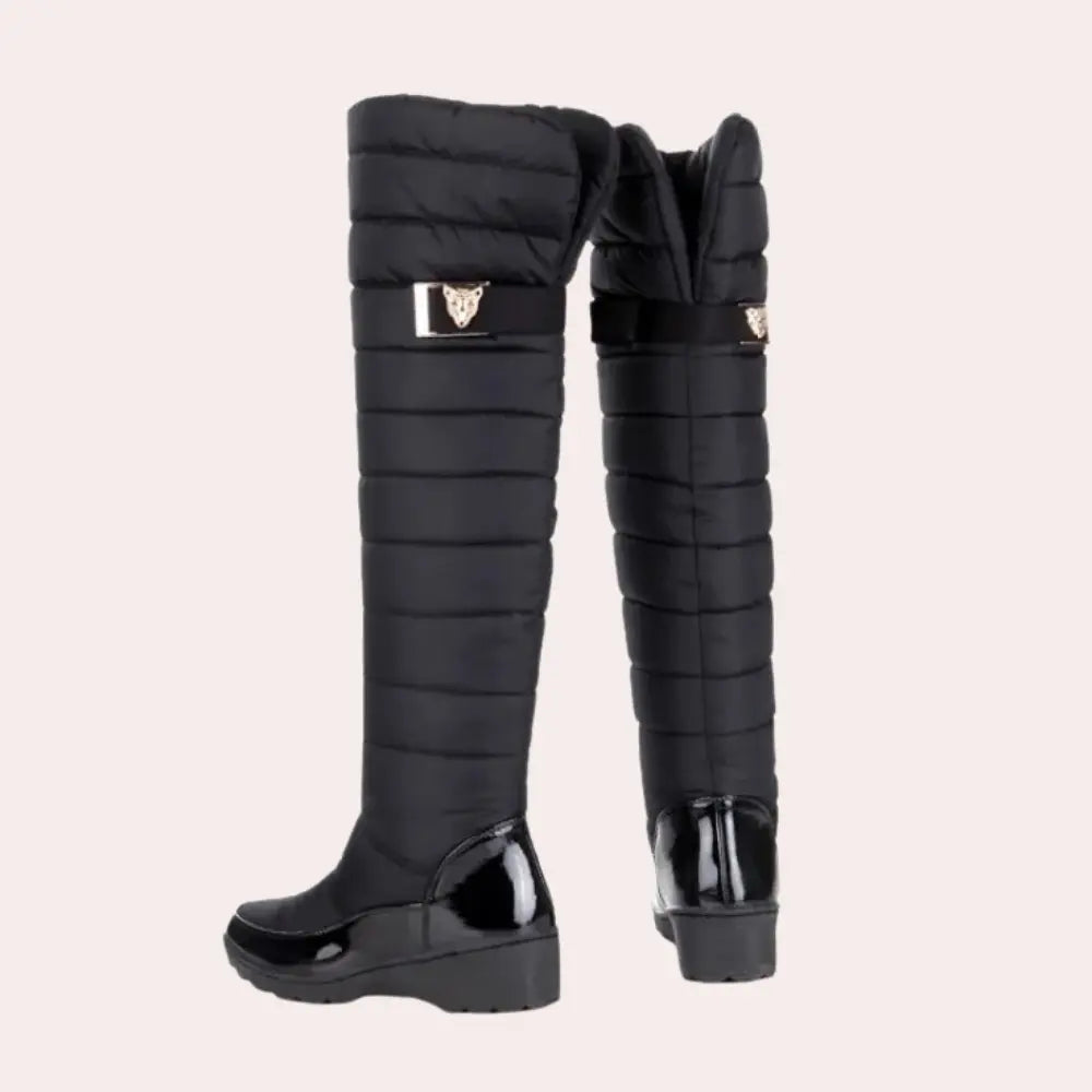 Overknee Laarzen Warm Zwart van Leer