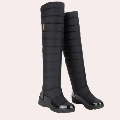 Overknee Laarzen Warm Zwart van Leer