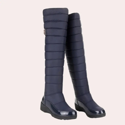 Overknee Laarzen Warm Zwart van Leer