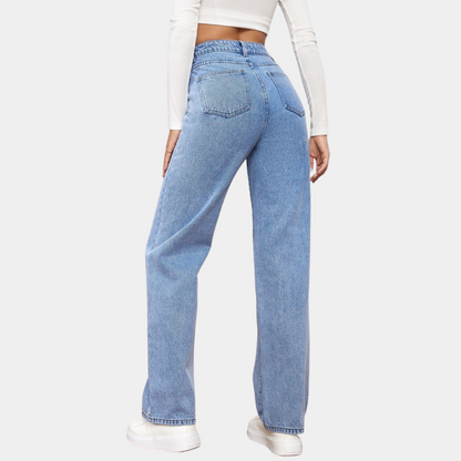 Hoge Taille Rechte Jeans voor Dames