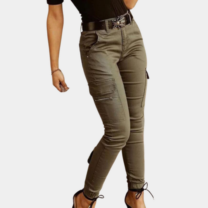Dames Cargo Broek Stretch Stof Skinny Fit