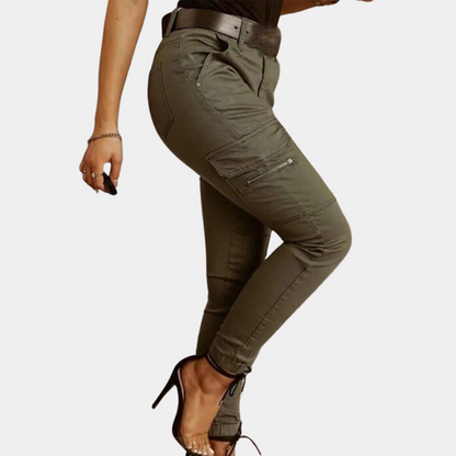 Dames Cargo Broek Stretch Stof Skinny Fit