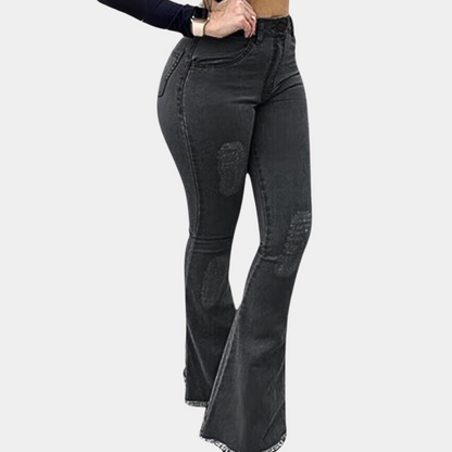 Dames Flared Jeans Zomerbroek Wijd Model Comfortabel
