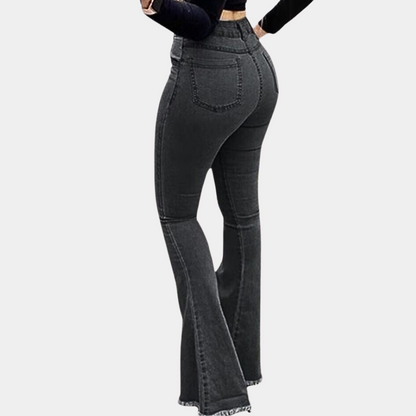 Dames Flared Jeans Zomerbroek Wijd Model Comfortabel