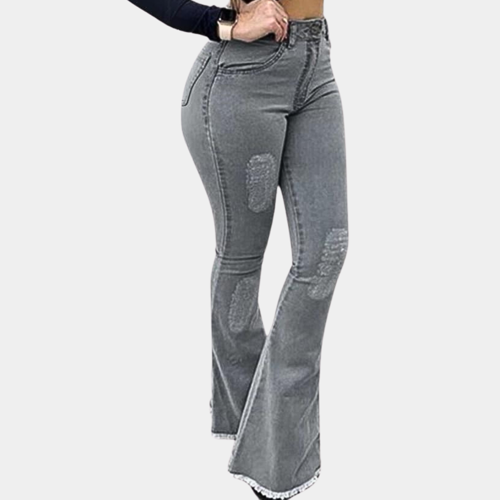 Dames Flared Jeans Zomerbroek Wijd Model Comfortabel - StudioMarella