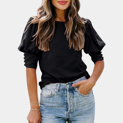 Dames T-Shirt Zomerse Ruche Mouwen Korte Broek Model