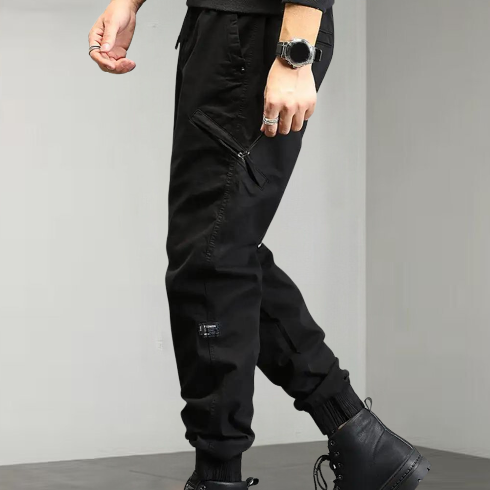 Tactical Broek Zwart Joggingstijl Cargo