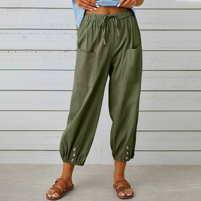 Dames Capri Broek Linnen Luchtige Zomerstijl - StudioMarella