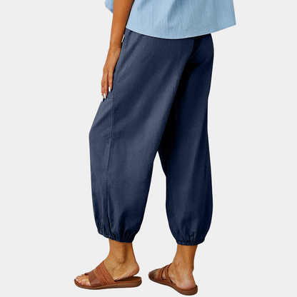 Dames Capri Broek Linnen Luchtige Zomerstijl