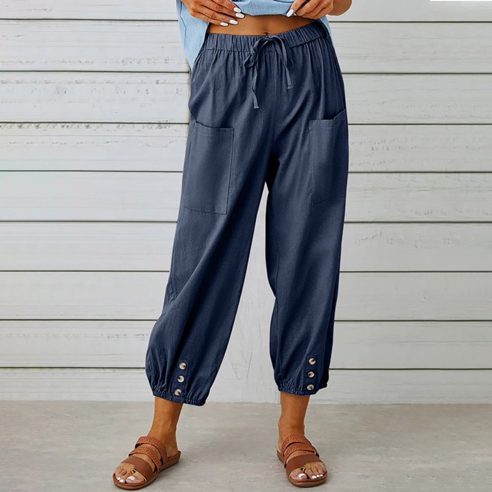 Dames Capri Broek Linnen Luchtige Zomerstijl