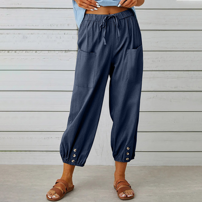 Dames Capri Broek Linnen Luchtige Zomerstijl
