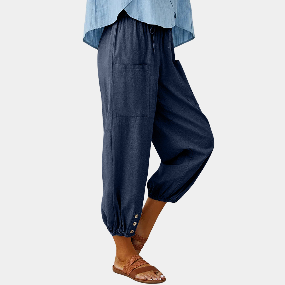 Dames Capri Broek Linnen Luchtige Zomerstijl