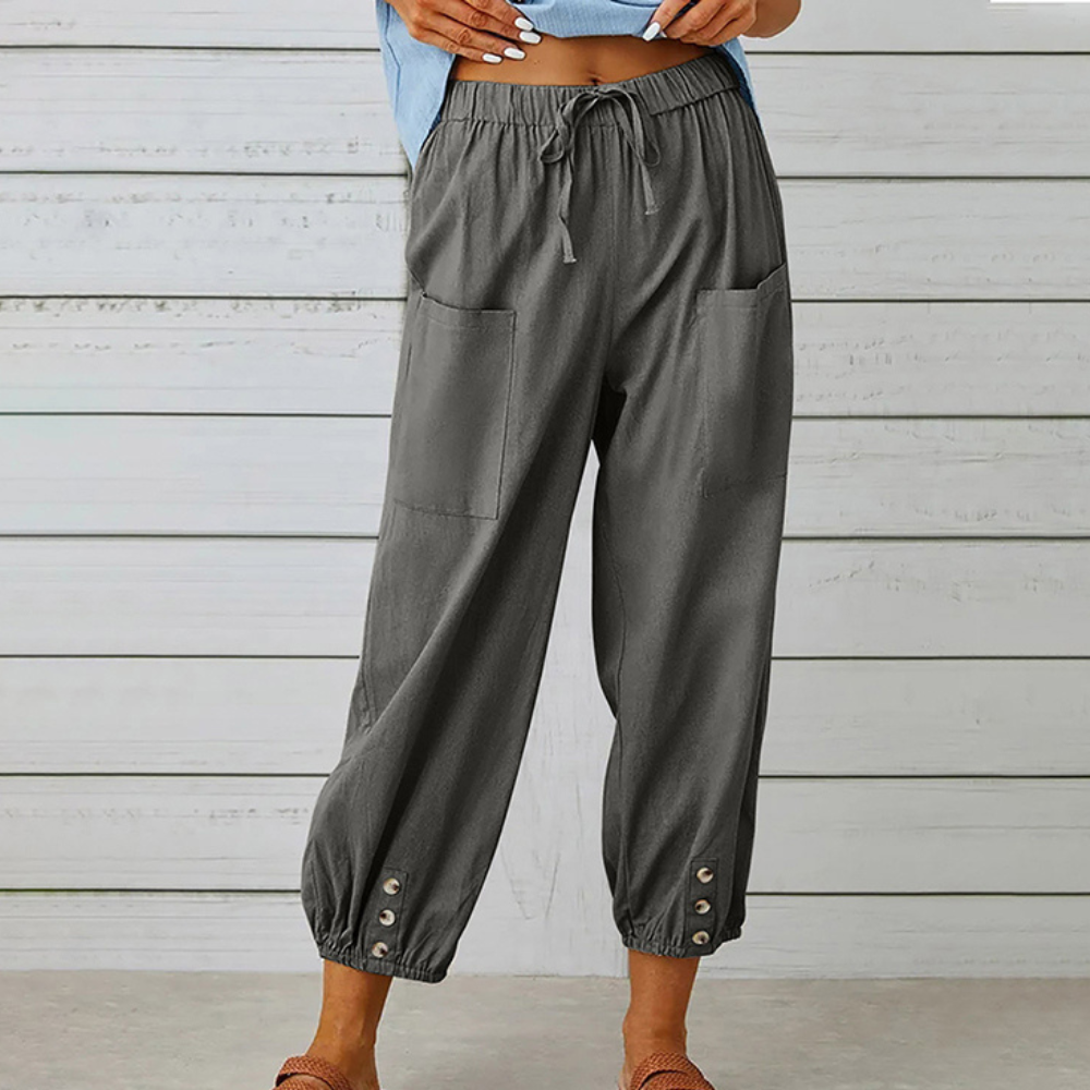 Dames Capri Broek Linnen Luchtige Zomerstijl