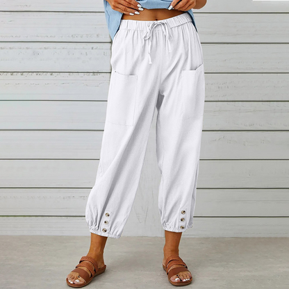 Dames Capri Broek Linnen Luchtige Zomerstijl