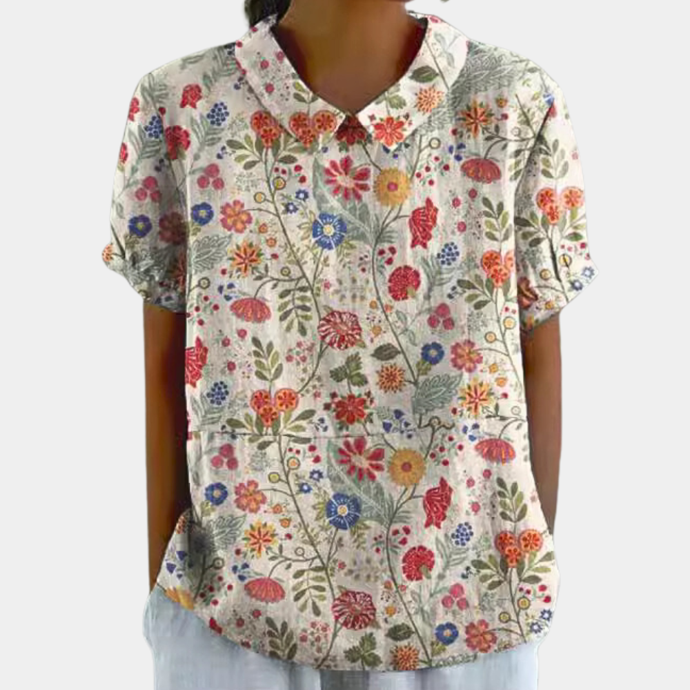Dames Blouse Peter Pan Kraag Elegante Stijl - StudioMarella