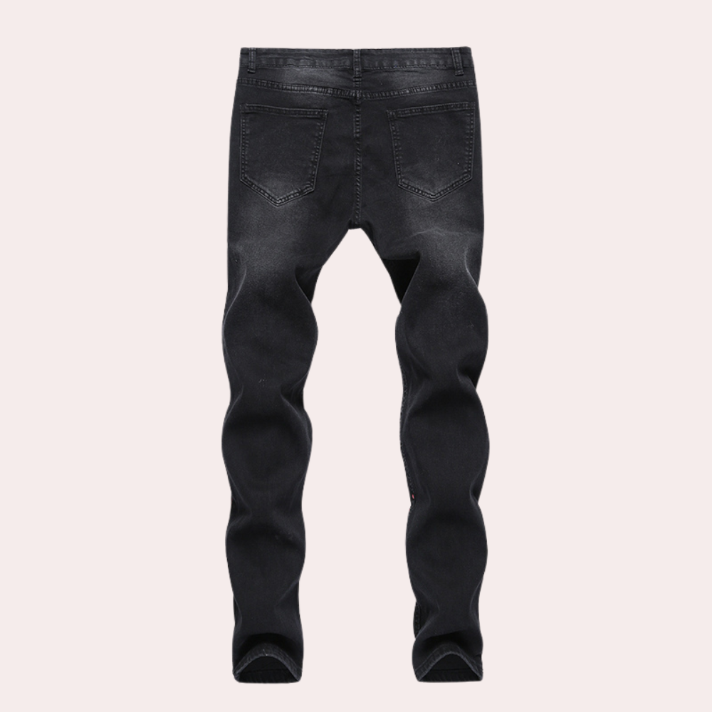 Heren Jeans Skinny Fit met Verfspatten Trendy Look