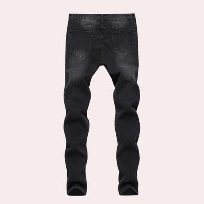Heren Jeans Skinny Fit met Verfspatten Trendy Look