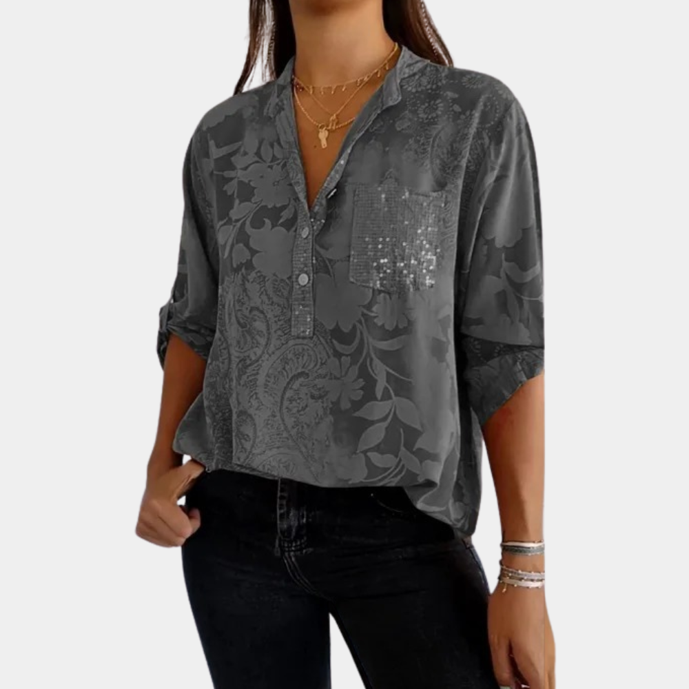 Dames Blouse Kort Model V-Hals Elegant - StudioMarella