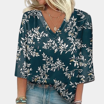 Dames Blouse Bloemenprint V-hals Jurkmodel - StudioMarella
