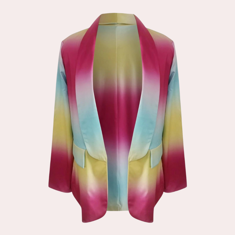 Dames Blazer Ombre Print Kleurrijk Lange Mouw - StudioMarella