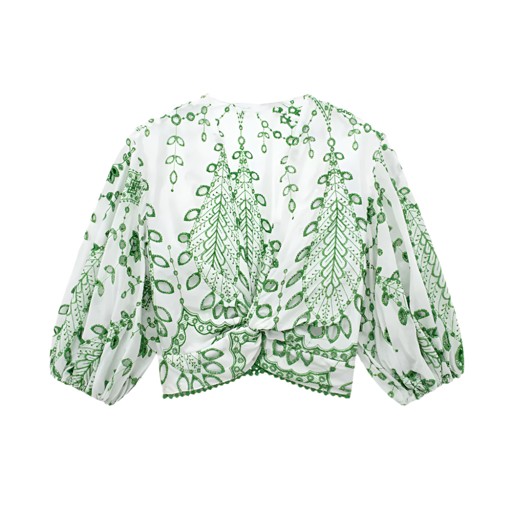Vrouwelijke Co-ord Set Geborduurd Luchtig Zomeroutfit