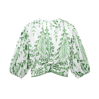 Vrouwelijke Co-ord Set Geborduurd Luchtig Zomeroutfit