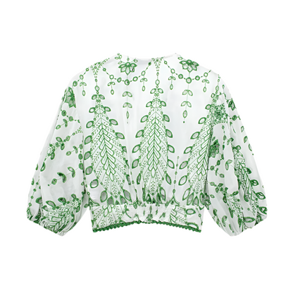 Vrouwelijke Co-ord Set Geborduurd Luchtig Zomeroutfit